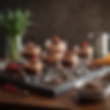 Sophisticated Dessert Table Setup A sophisticated dessert table showcasing chocolate mousse