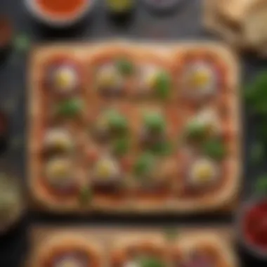 A Symphony of Flavors: Flatbread Pizza Creation Artfully arranged flatbread pizza with fresh toppings