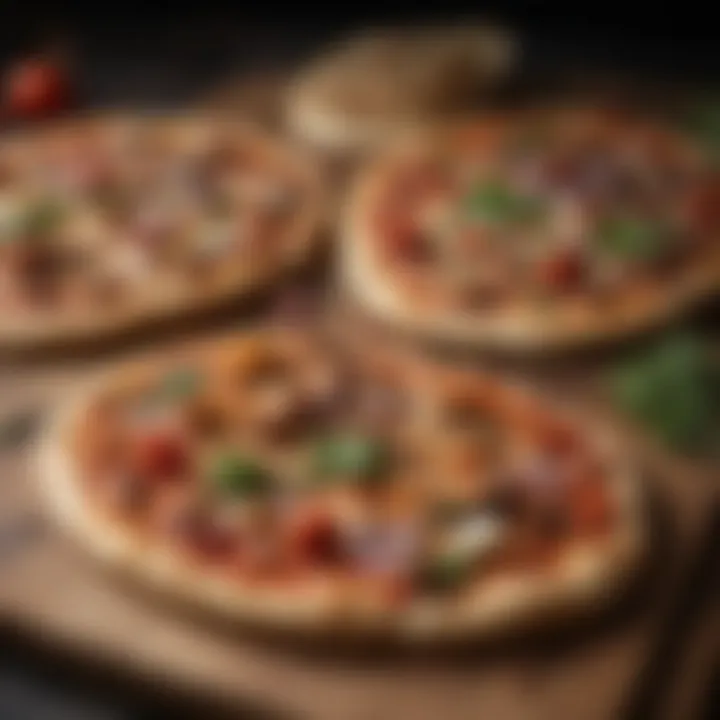 Variety of flatbread pizza styles displayed