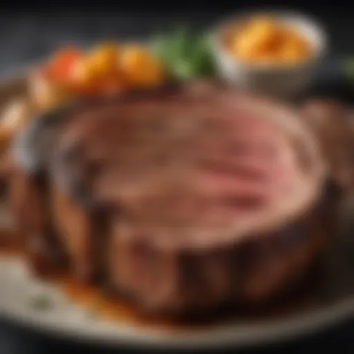 A beautifully grilled ribeye roast with perfect char marks