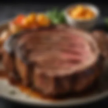 Perfectly Grilled Ribeye Roast A beautifully grilled ribeye roast with perfect char marks