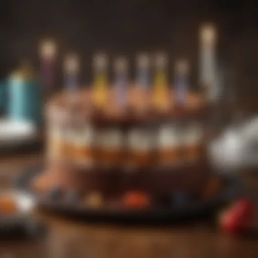 Elegant birthday cake with candles