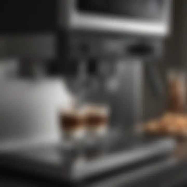 Close-up of Miele coffee maker controls and interface