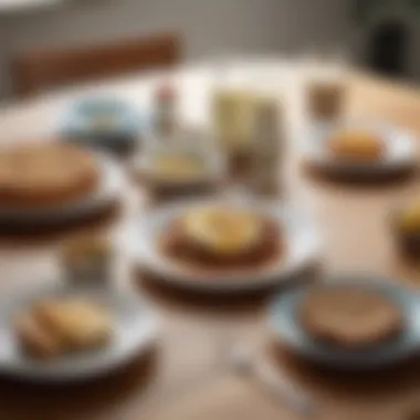 Dining table set for a lactose-free meal