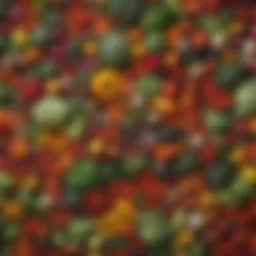 A vibrant assortment of fresh vegetables displayed on a digital marketplace