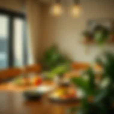 A serene dining setting promoting mindfulness during a meal