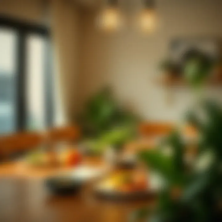 A serene dining setting promoting mindfulness during a meal