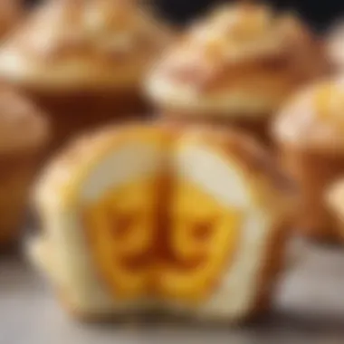Fluffy Egg Muffin Cross-Section Close-up of a fluffy egg muffin cross-section
