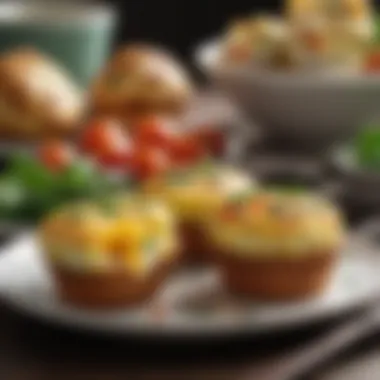 Egg Muffin with Vegetables Egg muffin with fresh vegetables on a plate