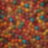 Colorful assortment of old-fashioned hard candies arranged aesthetically