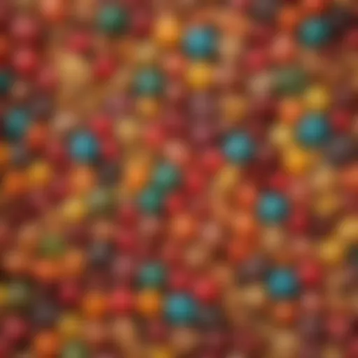 Colorful assortment of old-fashioned hard candies arranged aesthetically