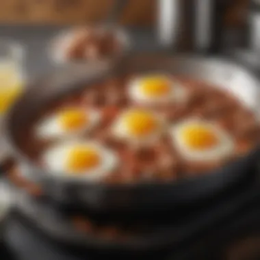 Exploring Stainless Steel for Egg Mastery Stainless steel frying pan showcasing egg dishes