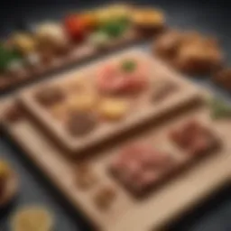 Different types of wood for cutting boards displayed together