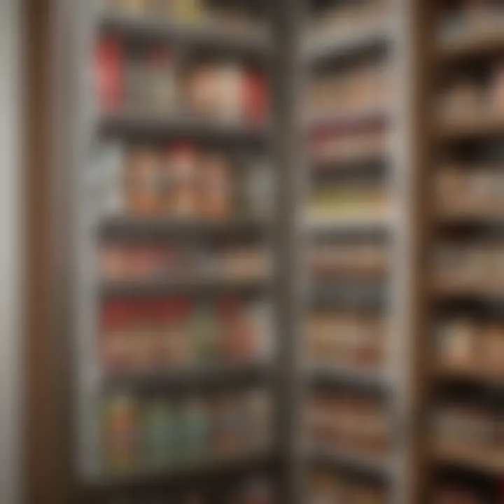 Functional pantry door spice rack in use