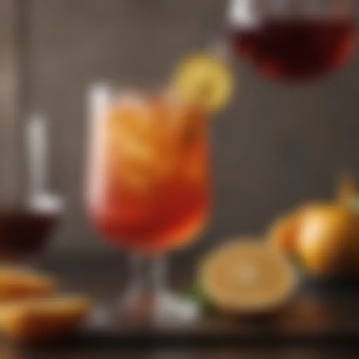 An elegant glass filled with a perfectly blended rum punch