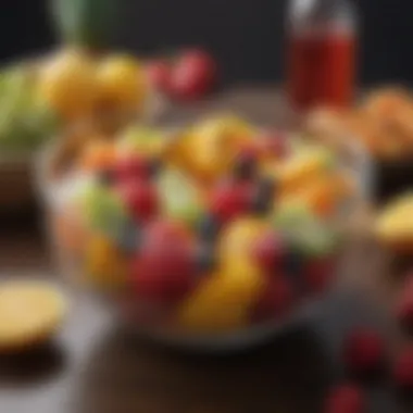 Fresh Fruits for Rum Punch Decoration A vibrant bowl of fresh fruit, ideal for rum punch decoration