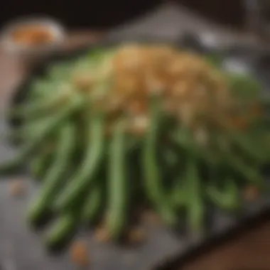 Gourmet Green Beans with Almonds Gourmet presentation of green beans with almonds