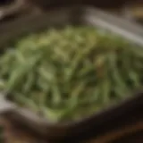 Oven-baked green beans seasoned with herbs