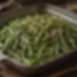 Oven-baked green beans seasoned with herbs