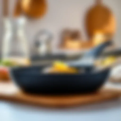 Elegant design of the Oxo non-stick pan showcasing its sleek finish
