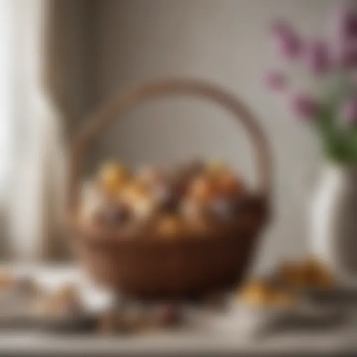 Elegant Easter basket filled with gourmet chocolates and a personalized note
