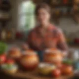 An elegant display of Pioneer Woman pots showcasing vibrant colors and unique patterns.