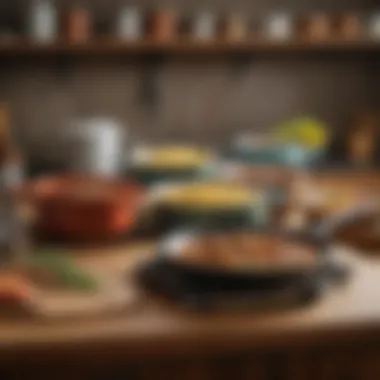 Versatile Pots for Every Task A versatile set of Pioneer Woman pots prepared for various culinary tasks.