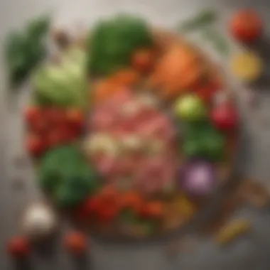 Vibrancy of Fresh Produce Fresh ingredients artfully arranged for a vibrant meal
