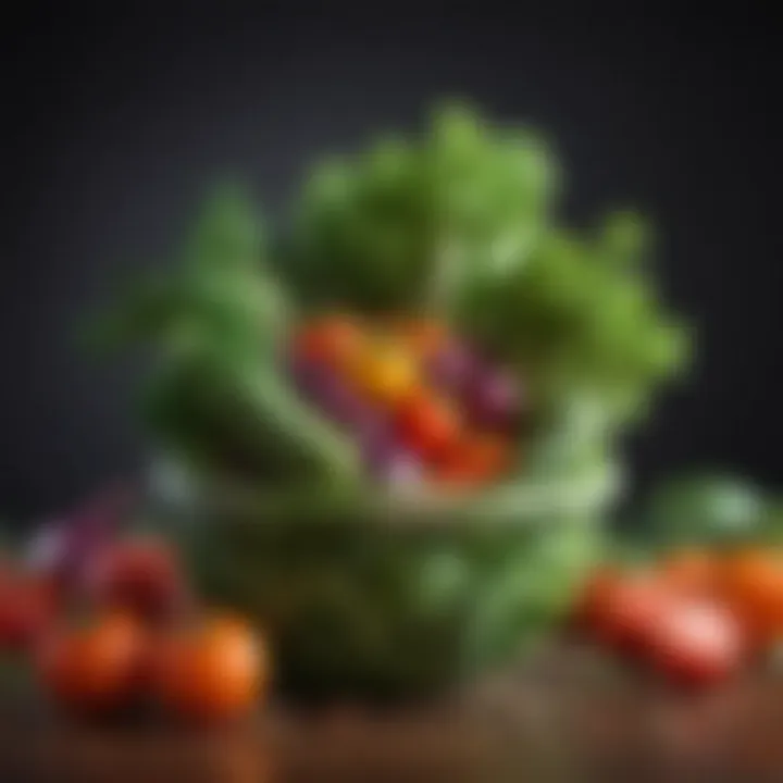 Colorful vegetables enhancing flavor