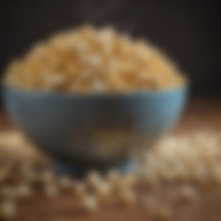 Freshly popped popcorn in a bowl