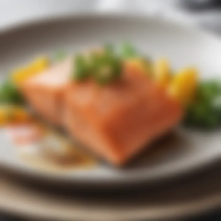 Delicious salmon dish plated