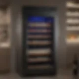 Elegant wine fridge showcasing various wine bottles