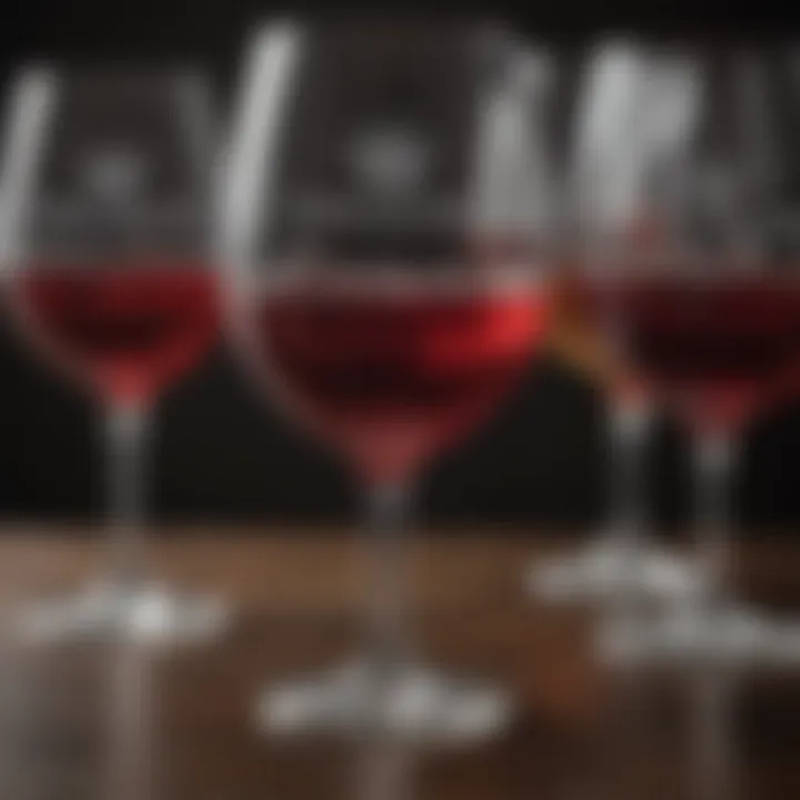 Close-up of engraved silicone wine glass markers