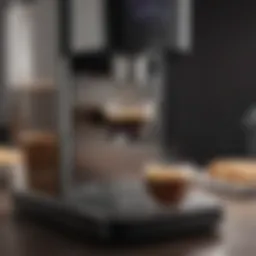 A close-up of a modern coffee maker showcasing its sleek design and user-friendly interface