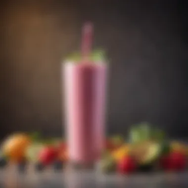 Refreshing Fruit Smoothie A fresh fruit smoothie in a glass with a straw