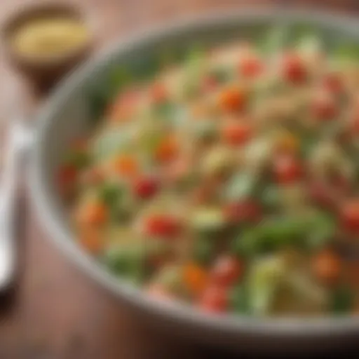 A vibrant bowl of quinoa salad with fresh vegetables