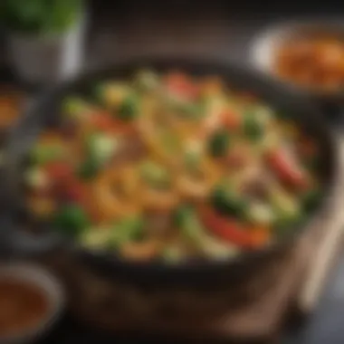 Satisfying Vegetable Stir-Fry Colorful vegetables stir-fried in a pan