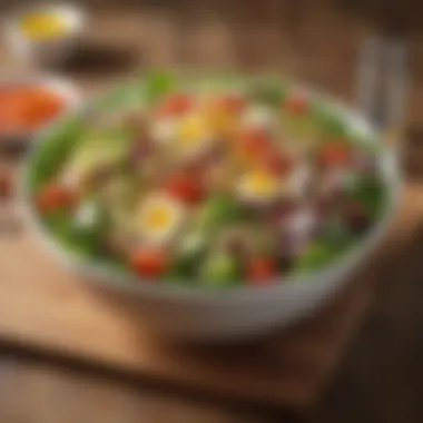 Vibrant Fresh Salad Bowl Fresh salad bowl with a variety of toppings