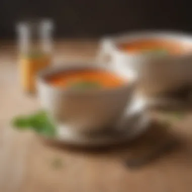 Savoring the Creamy Tomato Bisque A beautifully presented bowl of creamy tomato bisque garnished with herbs.