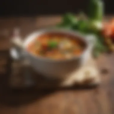Nutritional Richness of Vegetable Soup A vibrant bowl of vegetable soup showcasing fresh ingredients.