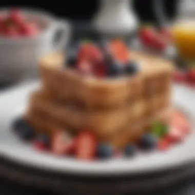 Garnished Southern French Toast Delight A beautifully plated Southern French toast garnished with fresh berries and powdered sugar