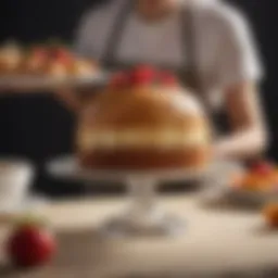 Elegant spherical cake showcased on a dessert table