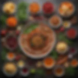 Colorful array of fresh ingredients for meal planning