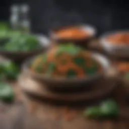 Colorful array of iron-rich foods including spinach and lentils