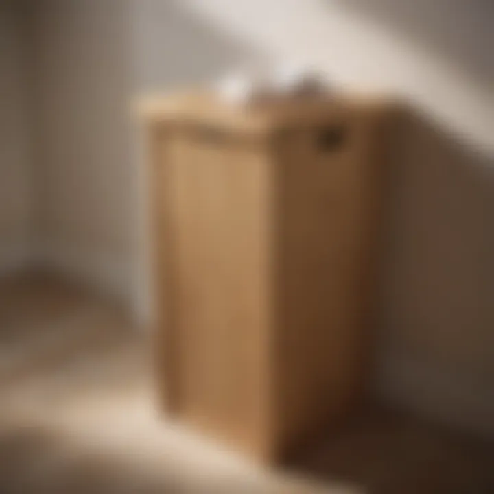 Elegant wooden bathroom waste bin