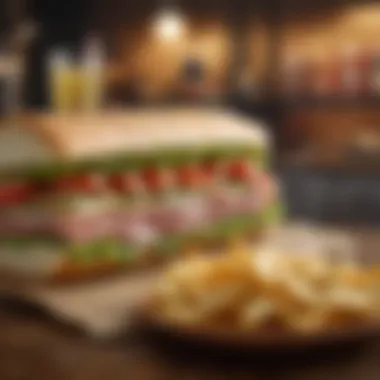 A Tempting Subway Italian Sandwich Delicious Subway Italian sandwich showcasing fresh ingredients
