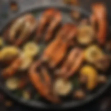 An assortment of seafood being grilled, representing culinary diversity