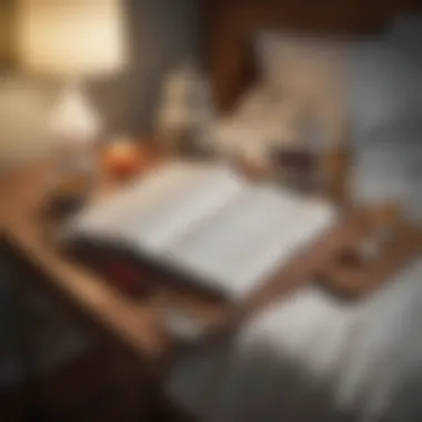 Benefits of Journaling for Sleep Quality A journal and pen on a bedside table