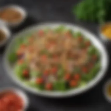 Fresh Ingredients in TGIF Salads A close-up of a beautifully plated salad with fresh ingredients