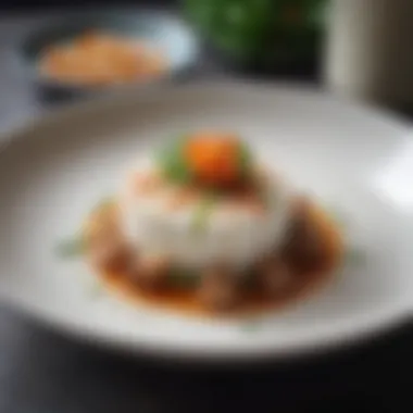 Modern Elegance in Thai Cuisine Modern interpretation of a classic Thai dish plated elegantly